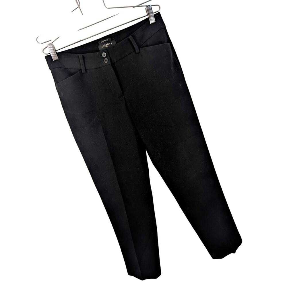 TALBOTS! RICH BLACK "HAMPSHIRE PANT!" SKINNY CUT, MID RISE, STRETCH! SIZE 4P